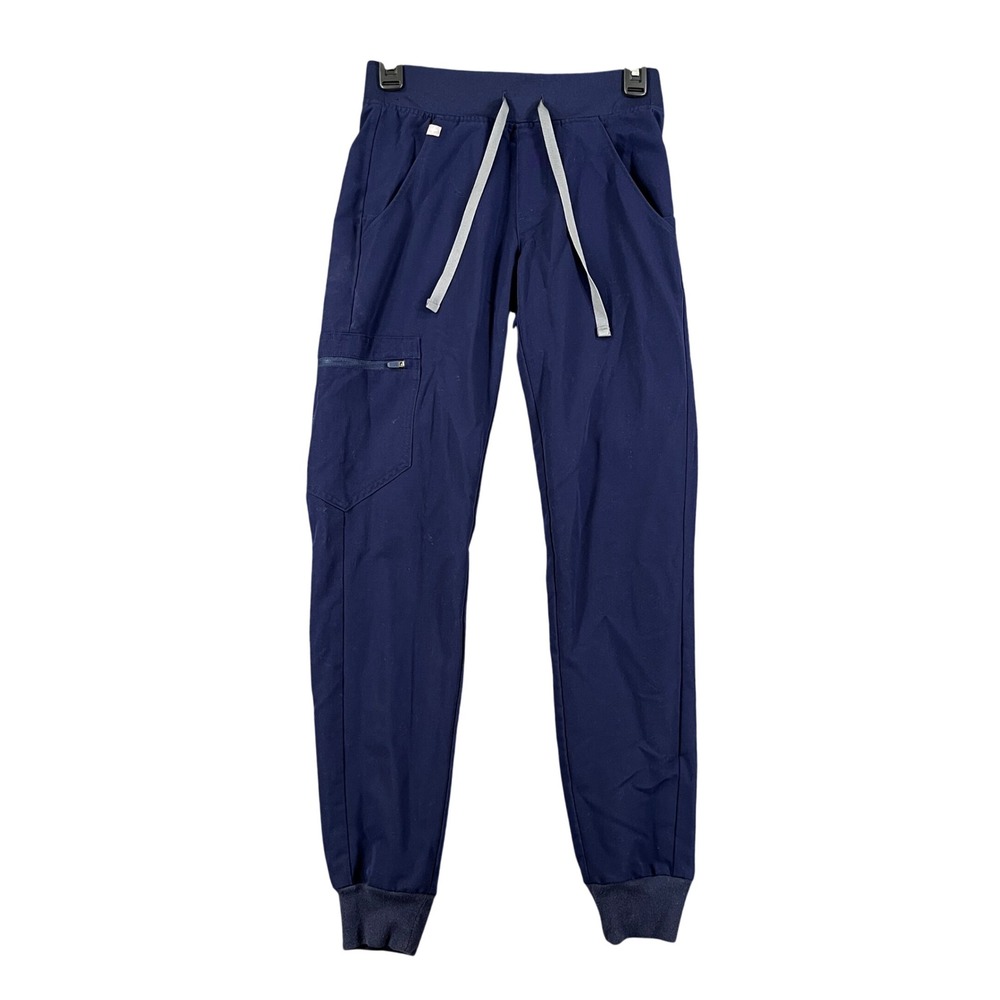 FIGS Zamora Scrub Joggers Womens XXS Navy Slim Fit Zip Cargo Medical